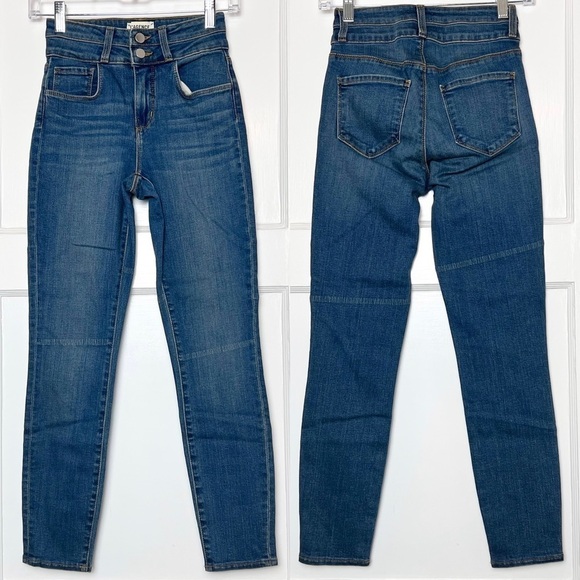 NEW L’AGENCE High Rise Stacked Waist Double Button Denim Skinny Ankle Jean 24 - Picture 6 of 12